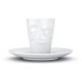 Biela usmievavá porcelánová šálka na espresso s tanierikom 58products, objem 80 ml