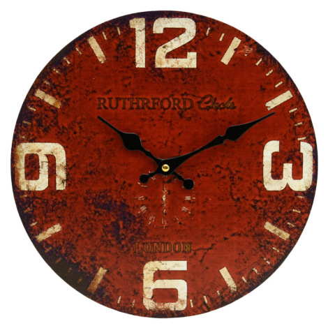 Drevené nástenné hodiny london FaC001, červené 30cm