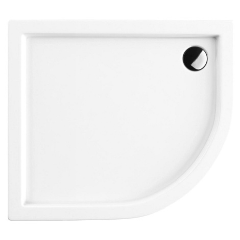 OMNIRES - RIVERSIDE akrylátová sprchová vanička štvrťkruh, ľavá 90 x 80 cm biela lesk /BP/ RIVER