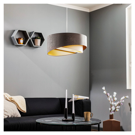 Závesná lampa Vivien, trojfarebná, sivá/biela/zlatá Maco Design