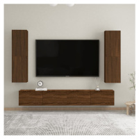 vidaXL Nástenné TV skrinky 2 ks hnedý dub 30,5x30x110 cm