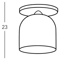 Stropné svietidlo KOLARZ Chalet, Ø 19 cm, biela/hnedá, sklo/drevo