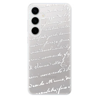 Odolné silikónové puzdro iSaprio - Handwriting 01 - white - Samsung Galaxy S24+
