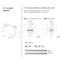 FT - MADLO kód 816 O 30 mm UN ks NEM - nerez matná (F60) 300 mm O 30 mm