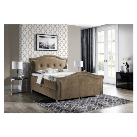 Expedo Čalúnená posteľ boxspring BEDRIS LUX + topper, 140x200, jaguar 2177