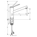 Hansgrohe Zesis M33, páková kuchynská batéria 160, inštalácia pred okno, 1jet, chrómová, HAN-748