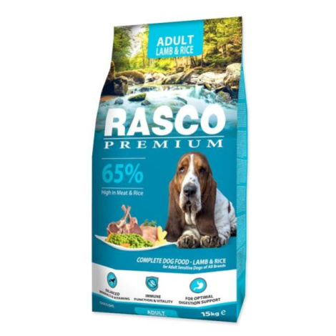 Krmivo Rasco Premium Adult jahňacie s ryžou 15kg