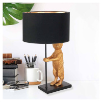 Stolná lampa Animaux 7202ZW, kov, plátno, čierna