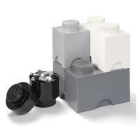 LEGO® úložné boxy Multi-Pack 4 ks - čierna, biela, šedá