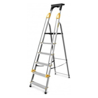 Hliníkový rebrík so 6 schodíkmi, zábradlím a nosnosťou 150 kg