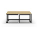 Konferenčné stolíky v súprave 3 ks v sivo-prírodnej farbe 60x110 cm Camelia – Marckeric