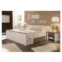 KONDELA Lumera 180 manželská posteľ s nočnými stolíkmi (2 ks) pínia biela / dub sonoma truflový