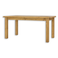 Drevený sedliacky stôl 90x150cm mes 13 b - k03 biela patina/k11 lak