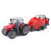 Bburago 1:50 Farm Traktor Massey Ferguson 8740S + Baler Lifter Rood