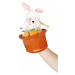 Plyšový zajačik bábkové divadlo Robin Rabbit Kachoo Kaloo prekvapenie v kvetináči 25 cm pre najm