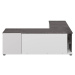 Sivo-biely TV stolík v dekore betónu 130x46 cm Angle – TemaHome