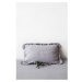 Svetlosivá ľanová obliečka na vankúš s riaseným lemom Linen Tales, 50 x 60 cm