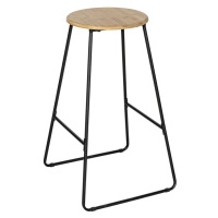 Čierna/prírodná bambusová barová stolička 70 cm Loft - Wenko