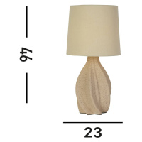 Stolná lampa Twist, béžová, výška 46 cm, textil/keramika