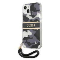 Platové puzdro Guess na Apple iPhone 13 Pro Max GUHCP13XKCABBK Camo Strap Collection čierne