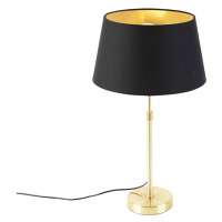 Stolová lampa zlatá / mosadz s tienidlom čierna so zlatom 32 cm - Parte
