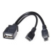 PremiumCord redukcia kábel USB A samica+Micro USB samica-Micro USB samec OTG