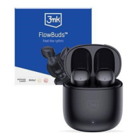 3mk bezdrôtové stereo slúchadlá FlowBuds, nabíjacie púzdro, čierna