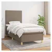 vidaXL Posteľný rám boxspring s matracom sivohnedý 90x190 cm látka