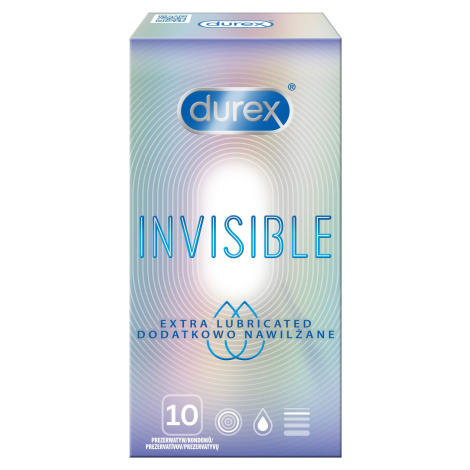 DUREX Invisible Extra Lubricated Kondómy 10 ks