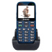 EVOLVEO EasyPhone XG, mobilný telefón pre dôchodcov s nabíjacím stojančekom (modrá farba)