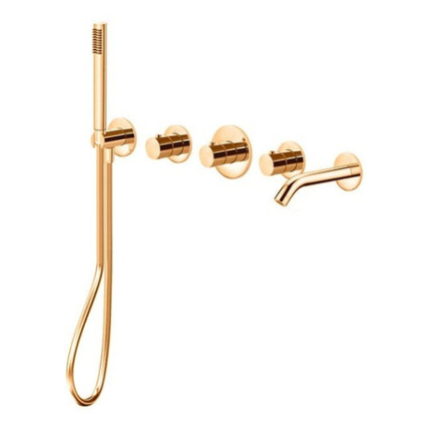 Podomietková vaňová batéria Paffoni kefovaná zlatá MDE001HGSP