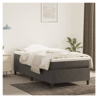 vidaXL Posteľný rám na boxspring tmavosivý 90x200 cm zamat