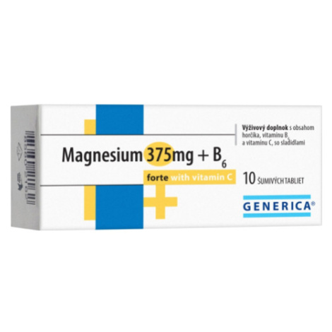 Generica Magnesium 375 mg + B6 forte s vitamínom C eff 10 tbl