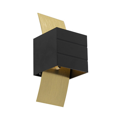 Dizajnová nástenná lampa čierna so zlatom - Amy QAZQA