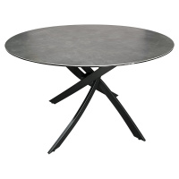 Estila Dizajnový antracitový čierny okrúhly jedálenský stôl Valldemossa s prekríženými nohami 12