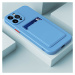 Samsung Galaxy M31 SM-M315F, silikónové puzdro s držiakom kariet, Wooze Card Slot, svetlo modrá