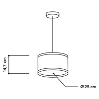 ALMUT 2610 závesná lampa Ø 25 cm, čisté seno