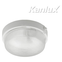 Svietidlo E27 100W, IP44, plast/sklo-biela, STR-RD, O225x100, TUNA S1101-W (Kanlux)