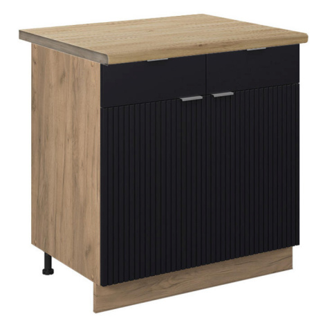 Vicco KUCHYNSKÁ SPODNÁ SKRINKA Fame-Line Čierny pruhovaný 80 cm , AP Oak