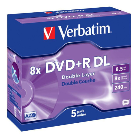 DVD+R Verbatim 8,5 GB (240min) DL 8x jewel box, 5ks/pack