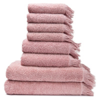 Sada 6 ružových uterákov a 2 osušiek zo 100 % bavlny Bonami Selection