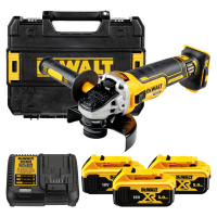 DEWALT 18V XR 125 mm aku uhlová brúska s posuvným spínačom, 3x 5,0 Ah DCG405P3-QW