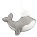 Dadaboom.sk Závesná dekorácia veľryba šedá 40x25x8cm
