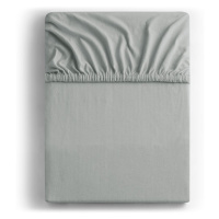Oceľovosivá elastická bavlnená plachta DecoKing Amber Collection, 140/160 x 200 cm