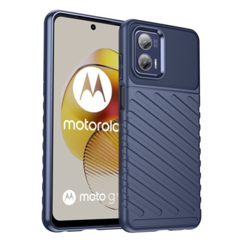 Motorola Moto G73 5G, silikónové puzdro, stredne odolné proti nárazu, vypuklý pruhovaný vzor, tm