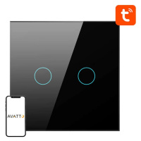 Prepínač Avatto ZigBee Touch Light Switch ZTS02-EU-B2 Double TUYA (Black)