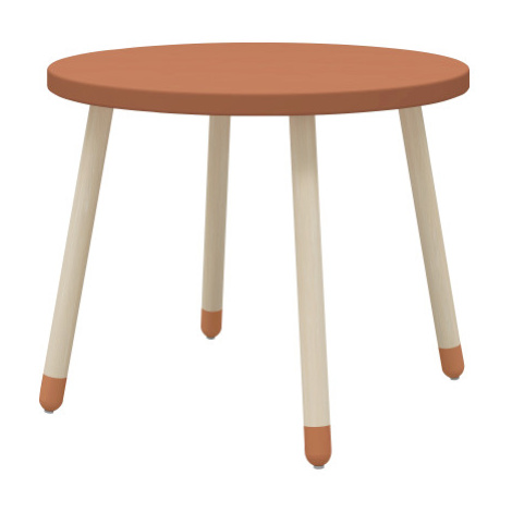 Drevený okrúhly stôl pre deti červený Flexa Dots