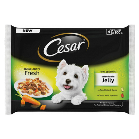 CESAR dog Selection mix v želé kapsičky pre psy 400g