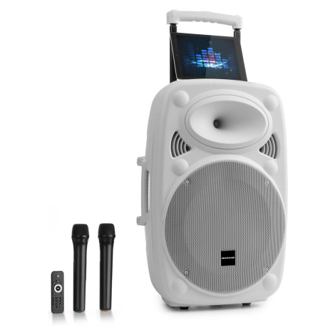 Auna Pro Streetstar 12, mobilné PA zariadenie, 12" (30.5 cm), 2 x UHF mikrofón, max. 800 W, biel