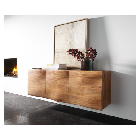 DELIFE Komoda New Live-Edge 145 cm akácia prírodná závesné 3 dvierka